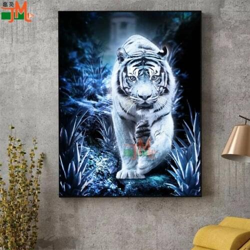 5D Diy Diamond Painting Fairy Girl And Tiger Full Square Cross Stitch Diamond Embroidery Animal Round Drill Decor Needlework Kit