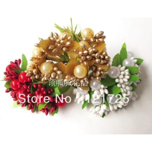 Free shipping Artificial cherry pearl plastic beads diy brooch wedding decoration home decoration crafts flower