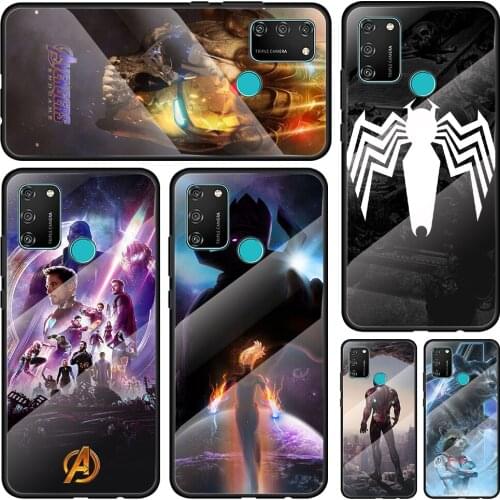 Marvellegends Iron Man Tempered Glass Cover For Honor 30 20 10 9X 8X Lite Pro Plus Silicone Phone Case Coque Shell