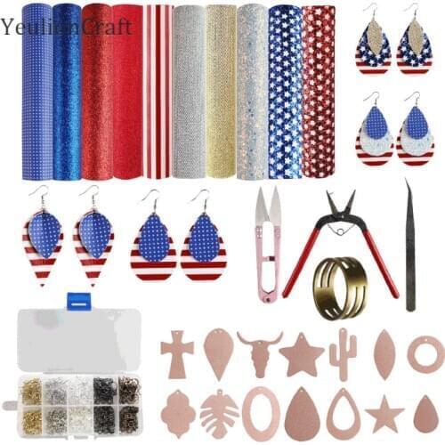 Chzimade 1Set Leather Kits Sheets Instructions Earring Cut Template For Bows Handmade Earrings Making Tools Kit Diy Crafts