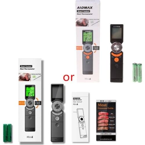 Instant Read Digital Kitchen Food Meat Thermometer for Cooking BBQ Baking IP65 Waterproof 3 Colors Backlit