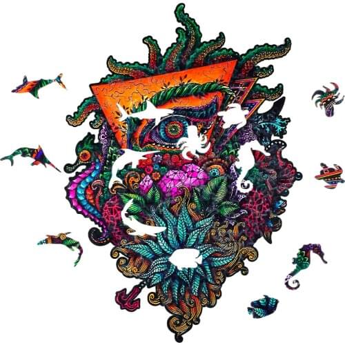 Wooden Jigsaw Puzzle Animals Shape Fabulous Adults Puzzle For Kids Puzzle Games Wood DIY Craft Gift Childrens Educational Toys