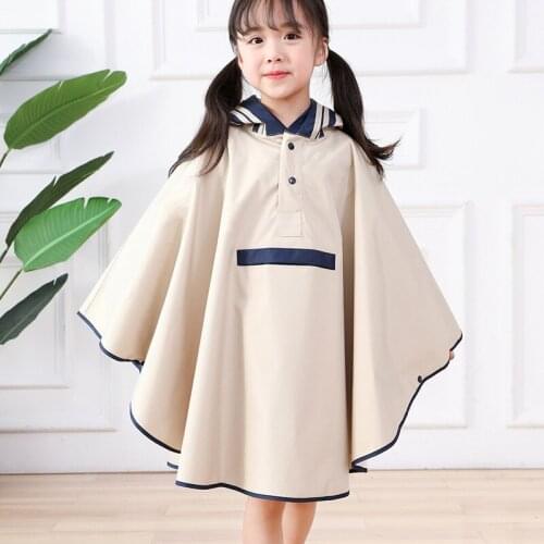 Childrens Raincoats Boys and Girls Primary School Students Big Children with Schoolbags Long Childrens Fashion Cloak Ponch