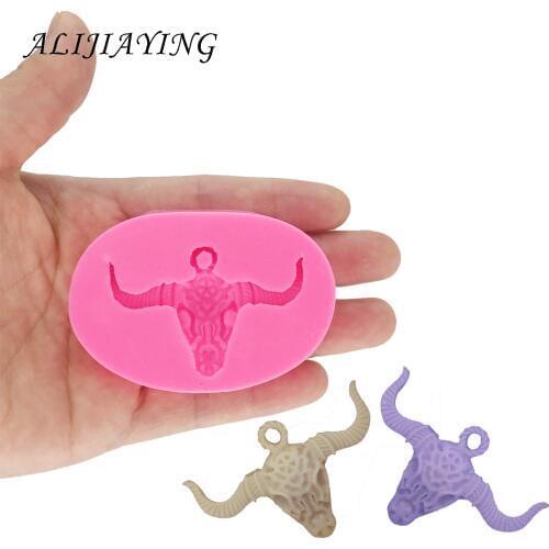 DIY Bull head Silicone Molds Gumpaste Chocolate Fondant Cake Decorating Tools 3D crafts Resin Clay Soap Mold DY0030