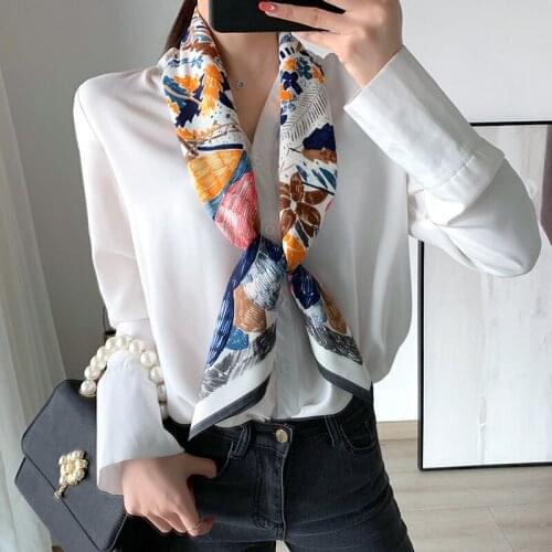 Designer Polka Dot Brand Silk Square Scarf Fashion Decorative Scarf Office Shawl Square Neckerchief Headband Scarves for Ladies