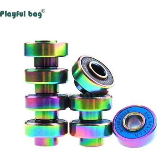 Playful Bag 8pcs/set Skateboard bearings High speed Long endurance ABEC-9 Bearings Bearing steel material Good quality AMA64