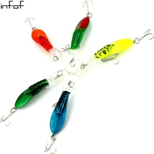 INFOF 5pcs 7cm/2.75in 4g/0.14oz Fishing Lure Floating Minnow Fishing Tackle Seawater Artificial Bait CrankBait Japan Hooks