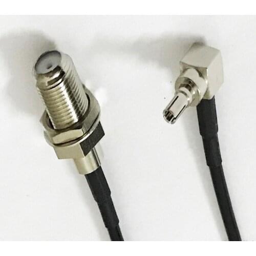 100pcs RG174 Extension Cable F Female to CRC9 Male Right Angle RF Coax Pigtail Cable 15cm