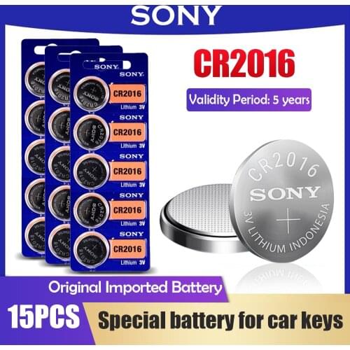 15PCS/lot Sony CR2016 CR 2016 DL2016 LM2016 BR2016 ECR2016 3V Lithium Batteries Button Cell For Watch Electronic Scale Remote