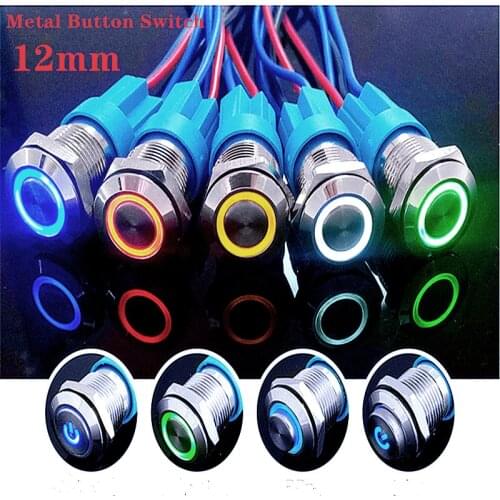 LANBOO 12mm Metal waterproof momentary small push button switch lamp led light sonoff livolo