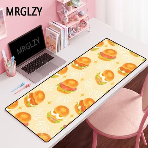 MRGLZY Drop Shipping Burger Pattern Mouse Pad Gamer Large DeskMat Computer Gaming Peripheral Accessories Cute MousePad for LOL