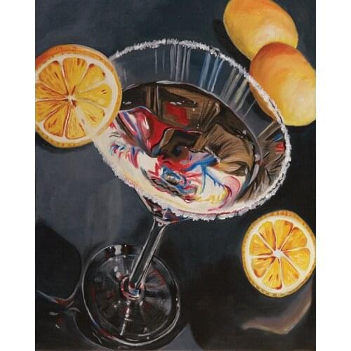 DIY Painting By Numbers Wine Scenery Kit Oil Picture By Numbers Orange Wall Art Painting on Canvas Home Decoration Gift 40x50cm