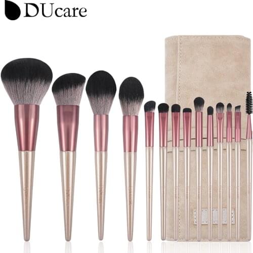 DUcare Professional 9Pcs Makeup Brushes Set Face Beauty Cosmetic Tools Eyeshadow Eyebrow Blush Blending Brushes With Makeup Bags