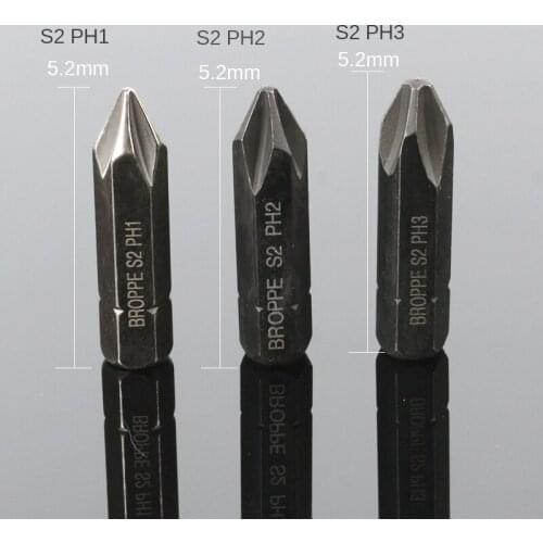 HOEN 3PCS Cross Phillips Electric Magnetic Screwdriver Bit Set 8mm Hex Heavy Duty Impact Impact Screwdriver For Loosen Screws