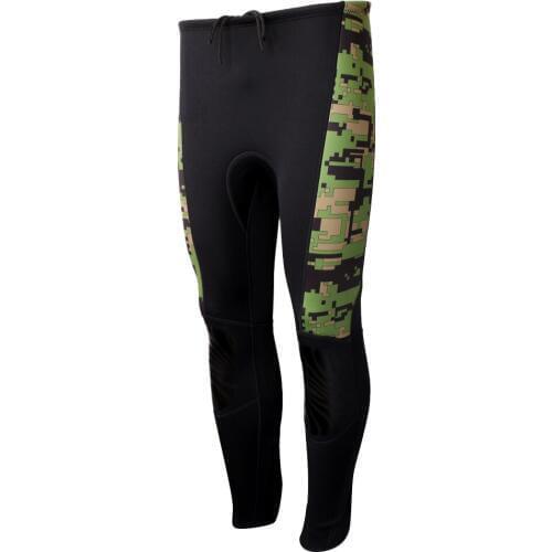2.5mm Neoprene Green Camo Scuba Diving Snorkel Surf Wetsuit Long Pants S/M/XL/XXL for Water Sports Boating Rafting Accessories