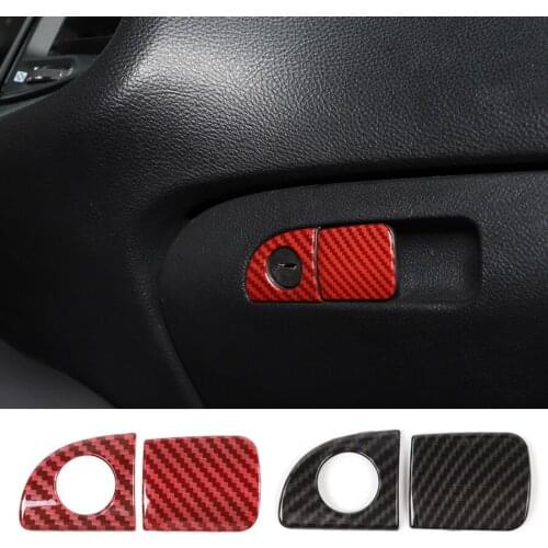 NHAUTP 2Pcs/set Car Interior Decoration For Dodge Challenger Copilot Storage Box Switch Trim Stickers 2015