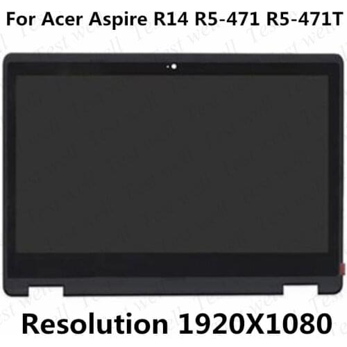 Original test well 14'' LCD Touch Screen Assembly Replacement for Acer Aspire R14 R5-471 R5-471T-71W2 R5-471T-78VY R5-471T-79YN