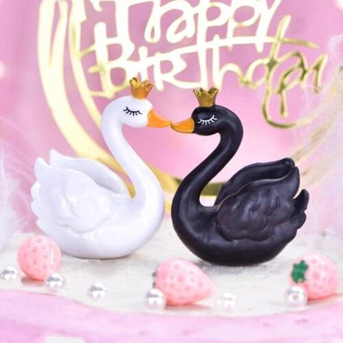 Couple Lovers Swan Mini Craft Home Garden Bonsai Decor Landscape Ornament Gift Mini Ornament Home Desktop Craft Decoration