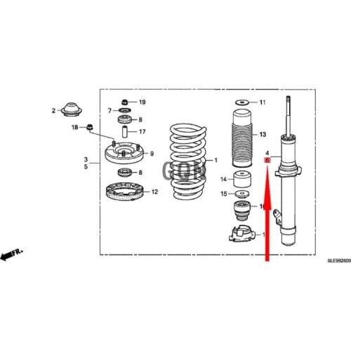 Front shock absorber (left) 2011-Hon daO DY SS EY Nitrogen damper for electric vehicles in front of central shock core