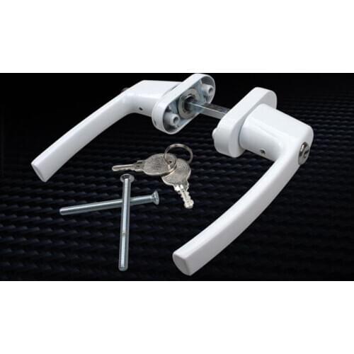 Plastic Steel Door double-sided Handle sliding push door handles 55-65MM with lock insurance