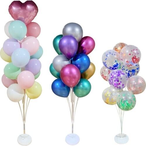 19/13tubes Baloon Accessories Balloon Stand Wedding Decoration Happy Birthday Party Balloon Stick Holder Globos Pump Event Party
