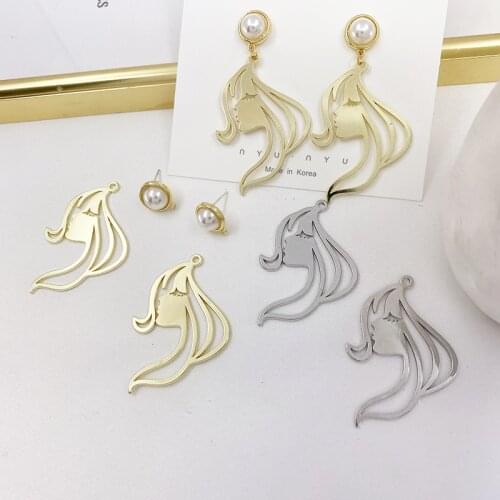 Alloy girl pendant 925 earring pendant diy handmade earring bracelet necklace accessories jewelry material bag