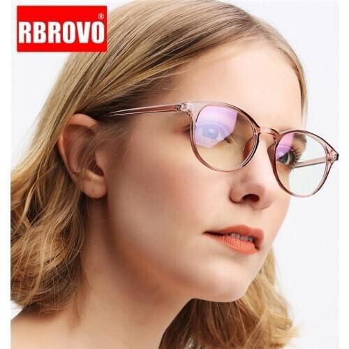 RBROVO 2021 Retro Frame Glasses Women Fashion Vintage Glasses for Women/Men Brand Eyeglasses Women Lentes De Lectura Mujer UV400
