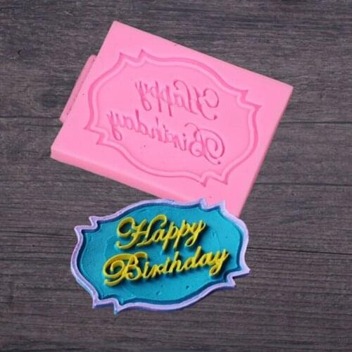 Silicone Chocolate Mold Happy Birthday Fondant Cake Decoration Accessories Home Diy Baking Mold Kitchen Tools Baking Tools