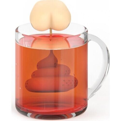Silicone Tea Infuser Creative Poop Shaped Funny Herbal Tea Bag Reusable Coffee Filter Diffuser Strainer Tea Accessories