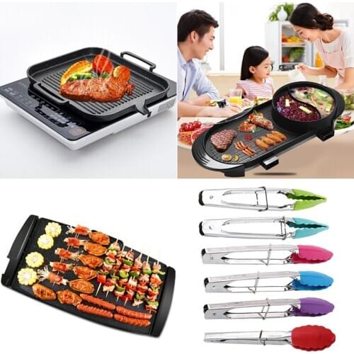 Silicone Barbecue Grilling Tongs for Bread Salad Serving Food Clips BBQ Utensils Kitchen Cooking Tong BPA Free