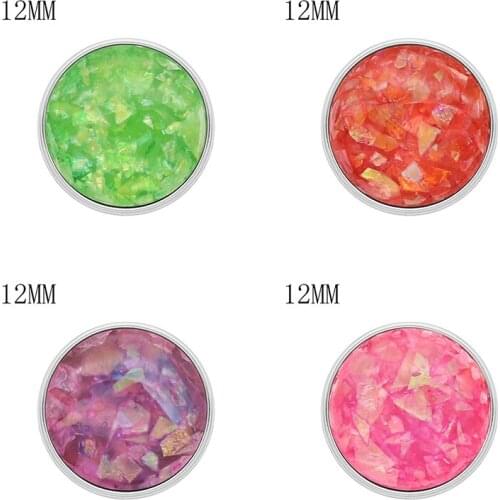 Resin 12mm Metal snap button DIY jewelry KS2049