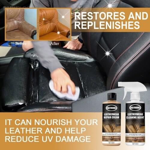 60ml Car Interior Leather Restoration Spray Seat Sofa Leather Maintenance Refurbisher Leather Care Cleaning Agent Spray CSV
