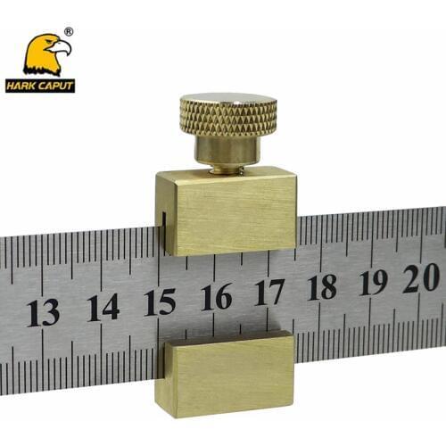 Steel Ruler Positioning Block Brass Angle Scriber Line Marking Gauge For Ruler Locator DIY Carpentry Scriber Measuring Tools