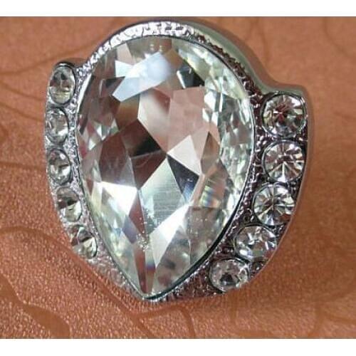 Glass Diamond Drawer Knob K9 Crystal Dresser Pull Handle Silver Kitchen Cabinet Knob Modern Fashion Deluxe Furniture Handles