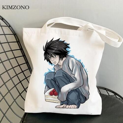 Death Note shopping bag tote shopper bolso reusable eco cotton bag reciclaje woven fabric ecobag cabas