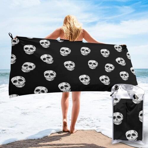 Bathing Towel Vintage Skull Bath Wearable Towel Dress Fast Drying Beach Spa Magical Nightwear Sleeping