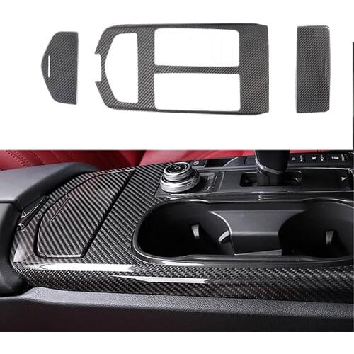 For Maserati Ghibli Interior Trims 2017-2021 Real Dry Carbon Fiber Car Trims Center Console Cover Door Trims