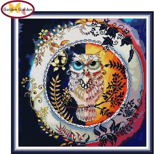 GG Day&night Counted Cross Stitch Embroidery Needlework 11CT 14CT DIY Handcrafts Joy Sunday Cross Stitch Pattern for Home Decor