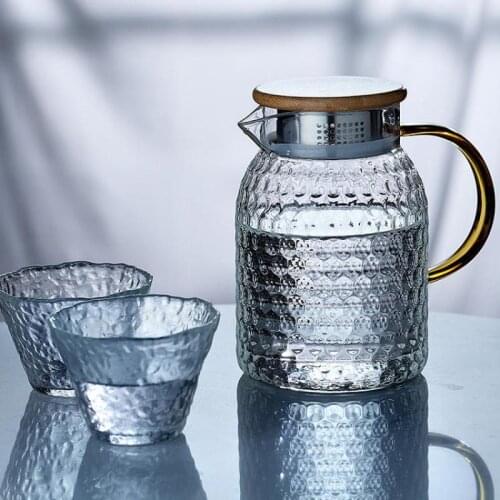 High Temperature Kettle Resistant Hammered Glass Cold Water Bottle Household Cup Nordic Style Creative Large Capacity Teapot