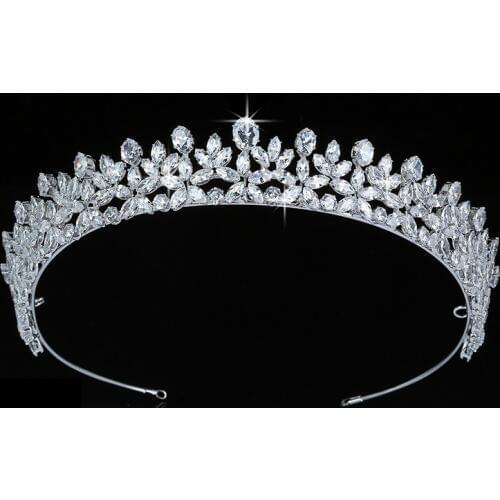 Tiaras and Crown HADIYANA Elegante Wedding Hair Accessoriess Fashion Party Gift Hair Clip Cubic Zircon BC5511 corona princesa