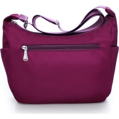 Female Shoulder Bag Zipper Closure Waterproof Solid Color Women Large Capacity Crossbody Bags