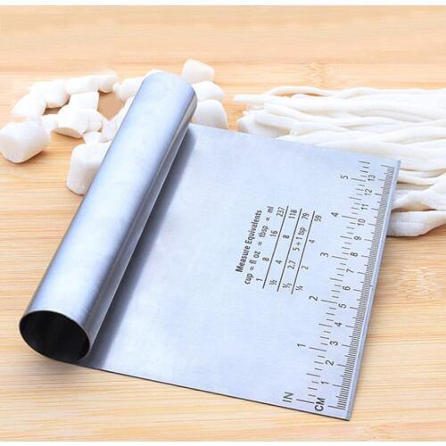 1PC Stainless Steel Tough Hardness Pizza Dough Scraper Cutter, Kitchen Cake Pastry Baking Cutting Spatula Tool Accessories