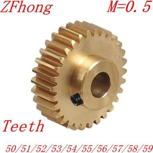 2PCS/LOT 0.5M 50 51 52 53 54 55 56 57 58 59 Teeth Brass Step Spur Gear CNC lathe machining parts