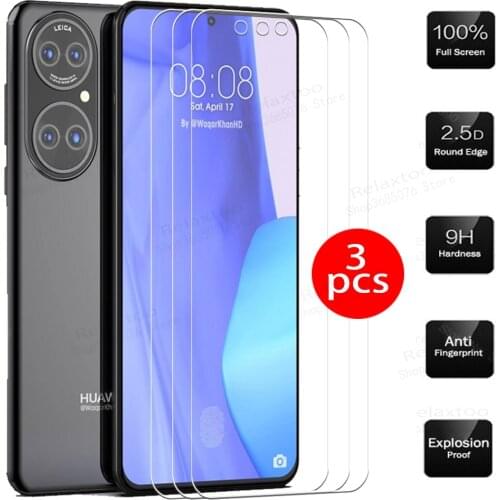 3PCS Cases For Huawei P50 5g hauwei huaweii p 50 50p Phone tempered glass protection film p50 6.3'' protector Cover coque