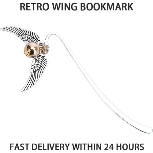 Stationery Bookmarks For books Retro Wing Snitch Metal Bookmark Binder Index Divider Reader Book Mark Office For School 2020
