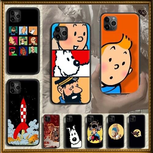 Cartoon The Adventures of Tintin Phone Case Cover Hull For iphone 5 5s se 2 6 6s 7 8 12 mini plus X XS XR 11 PRO MAX black trend
