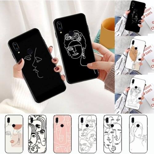 Abstract Line art painting Phone Case For Xiaomi Redmi 4x 5 plus 6A 7 7A 8 mi8 8lite 9 note 4 5 7 8 pro