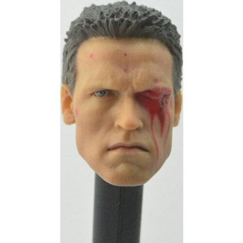 Custom 1/6 Scale T1 T800 Tough guy Arnold Schwarzenegger War Damage Head Sculpt Headplay for 12" HT Action Figure Body