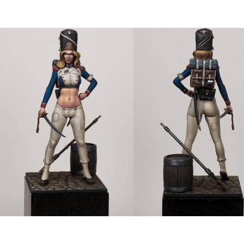 Resin Figure 1/24 70mm ancient woman warrior stand (WITH BASE ) Model Unassambled Unpainted Figure Building Kit