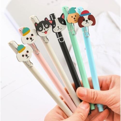 2 pcs/lot Kawaii Friend Pet Dog Gel Ink Pens Neutral Pen Cute Writing Promotional Gift Stationery School & Office Supply